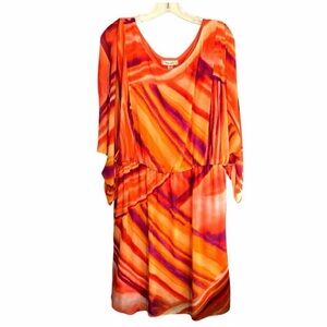 DressBarn Orange/Red Women's BOHO Dress Size 16